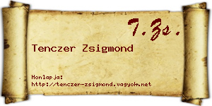 Tenczer Zsigmond névjegykártya