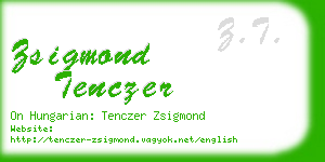 zsigmond tenczer business card